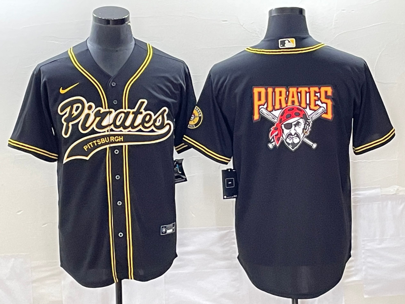 Men's Pittsburgh Pirates Black Team Jersey Joint Edition